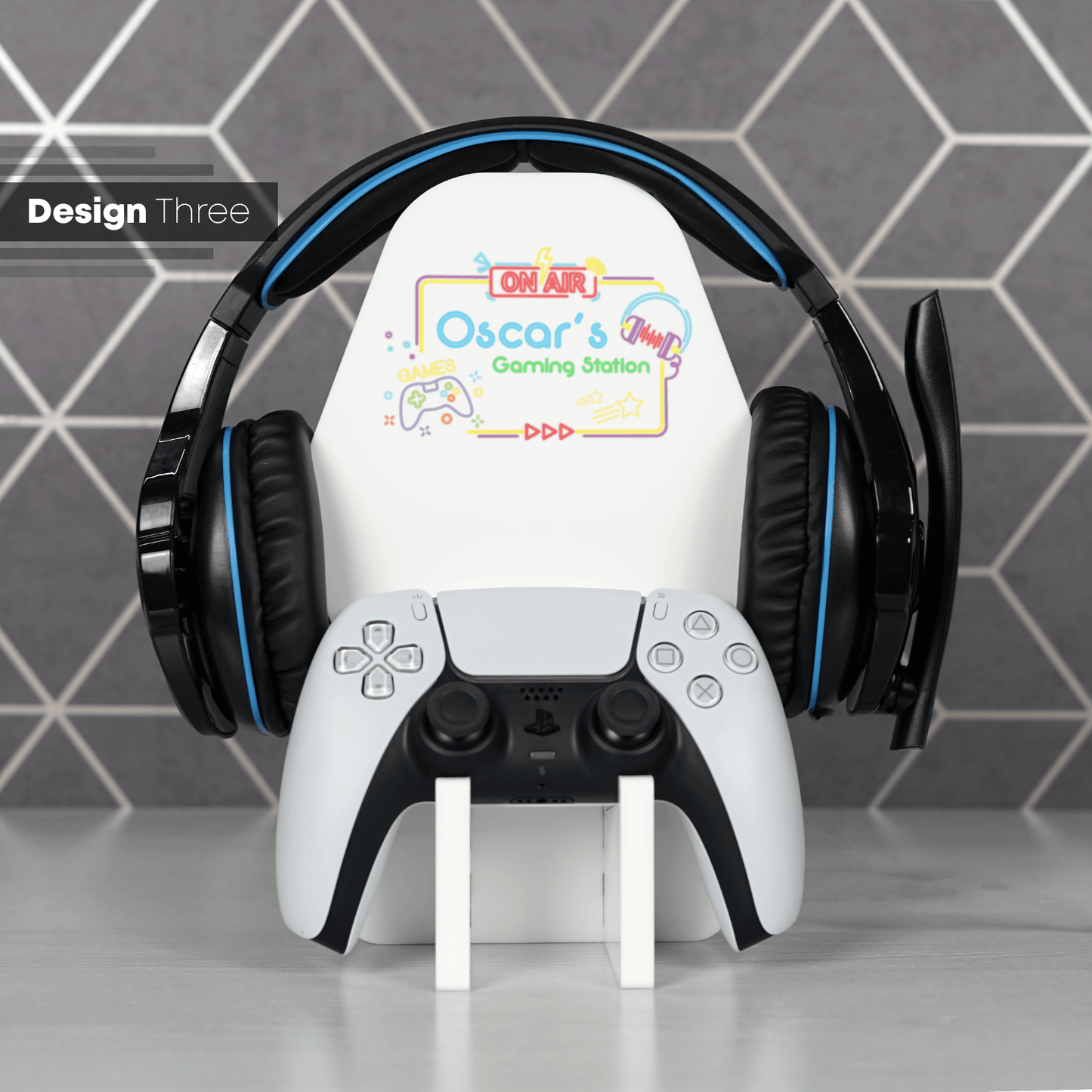 Personalised Gaming Station Controller and Headset stand - So Bespoke Gifts