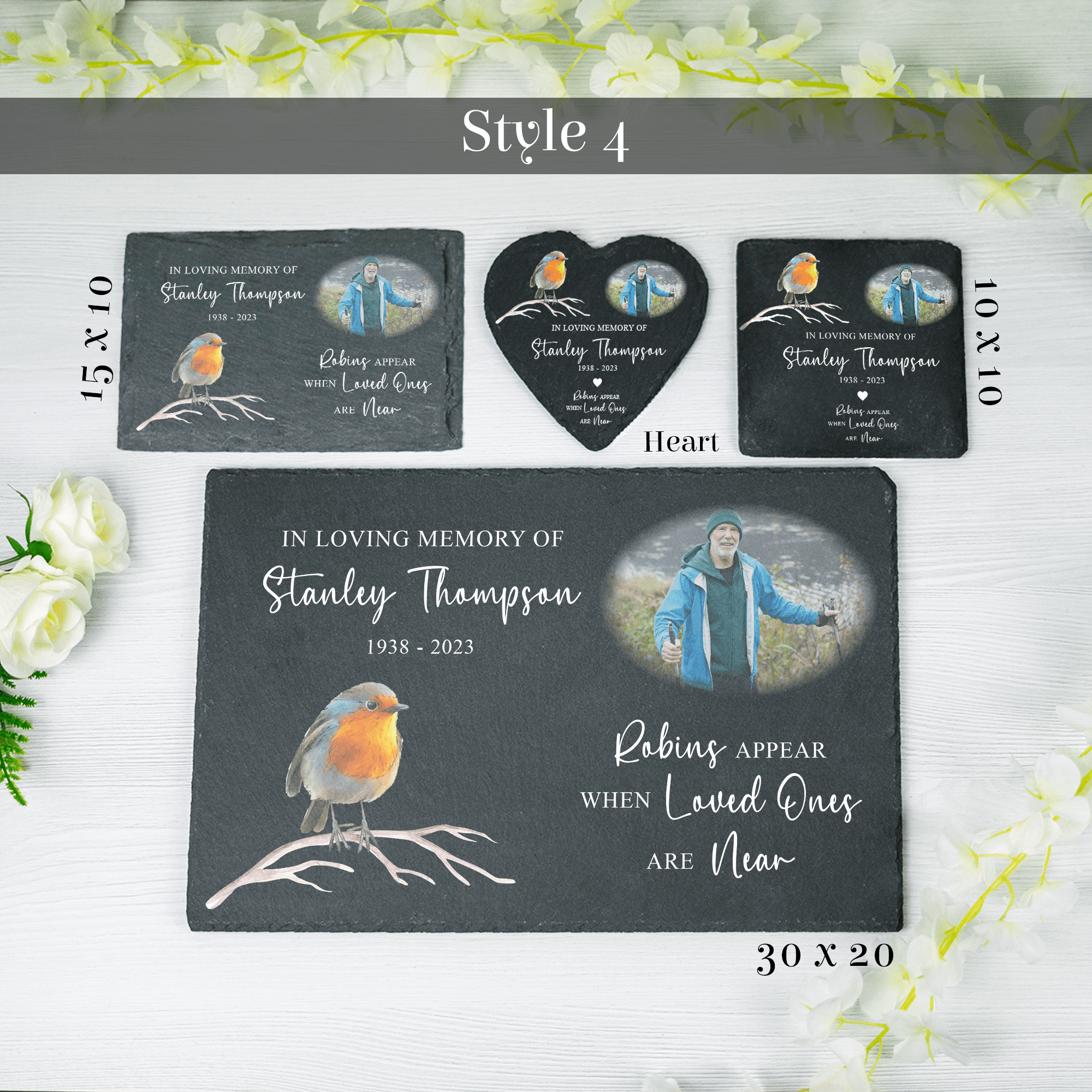 Personalised Photo Slate Memorial - So Bespoke Gifts