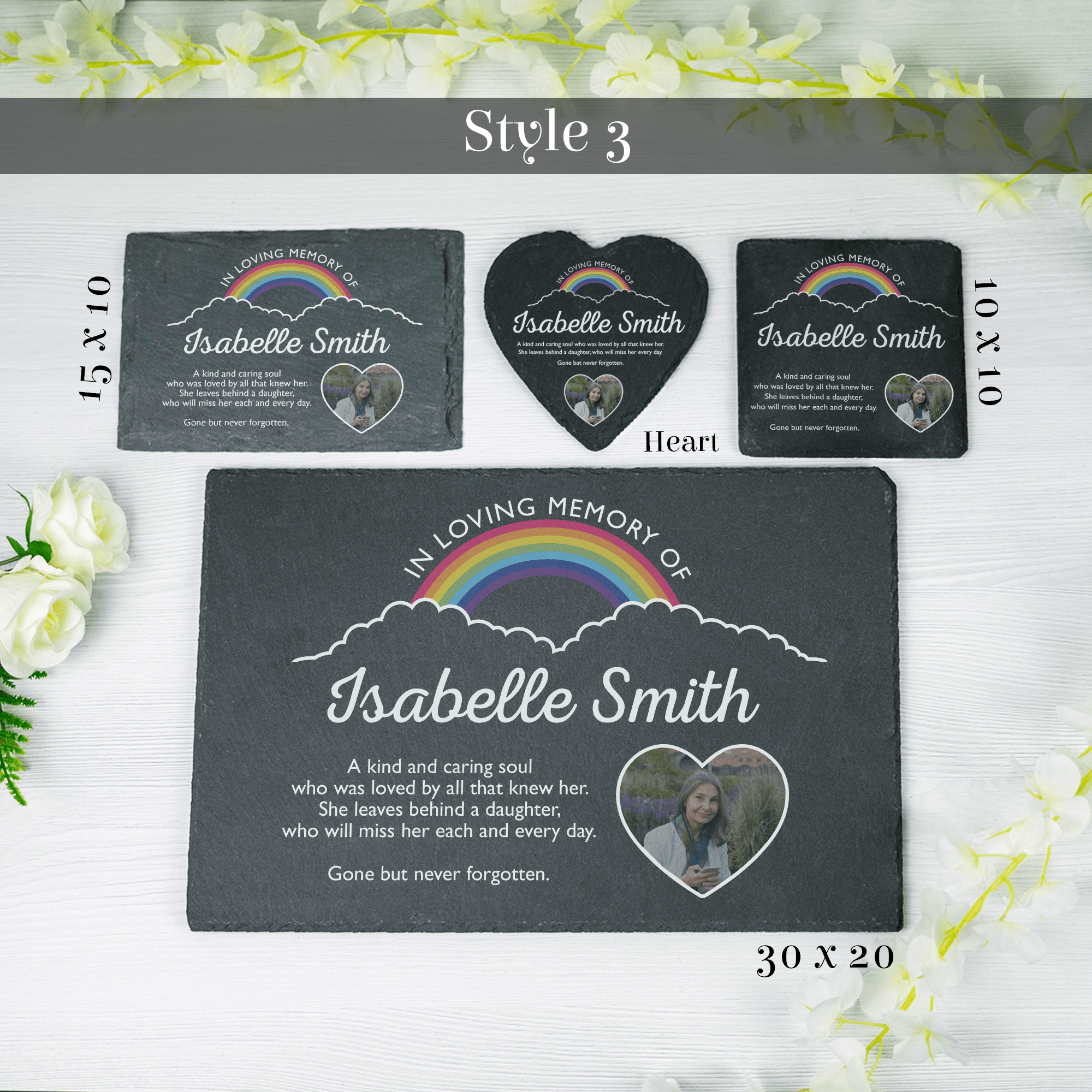 Personalised Photo Slate Memorial - So Bespoke Gifts