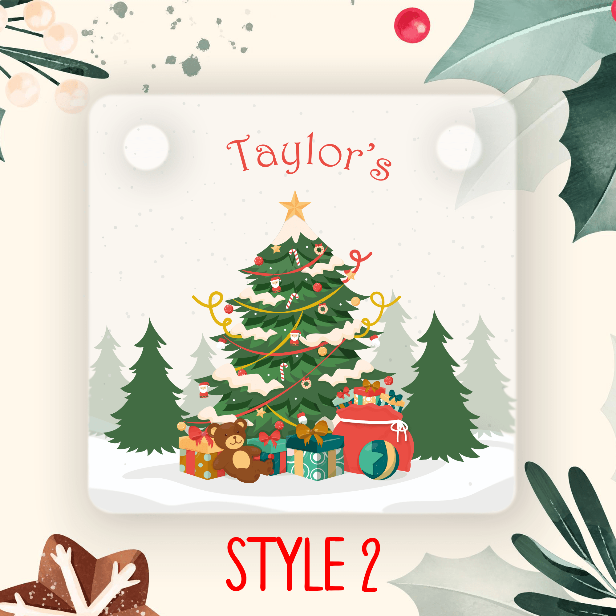 Personalised Printed Christmas Coaster - So Bespoke Gifts