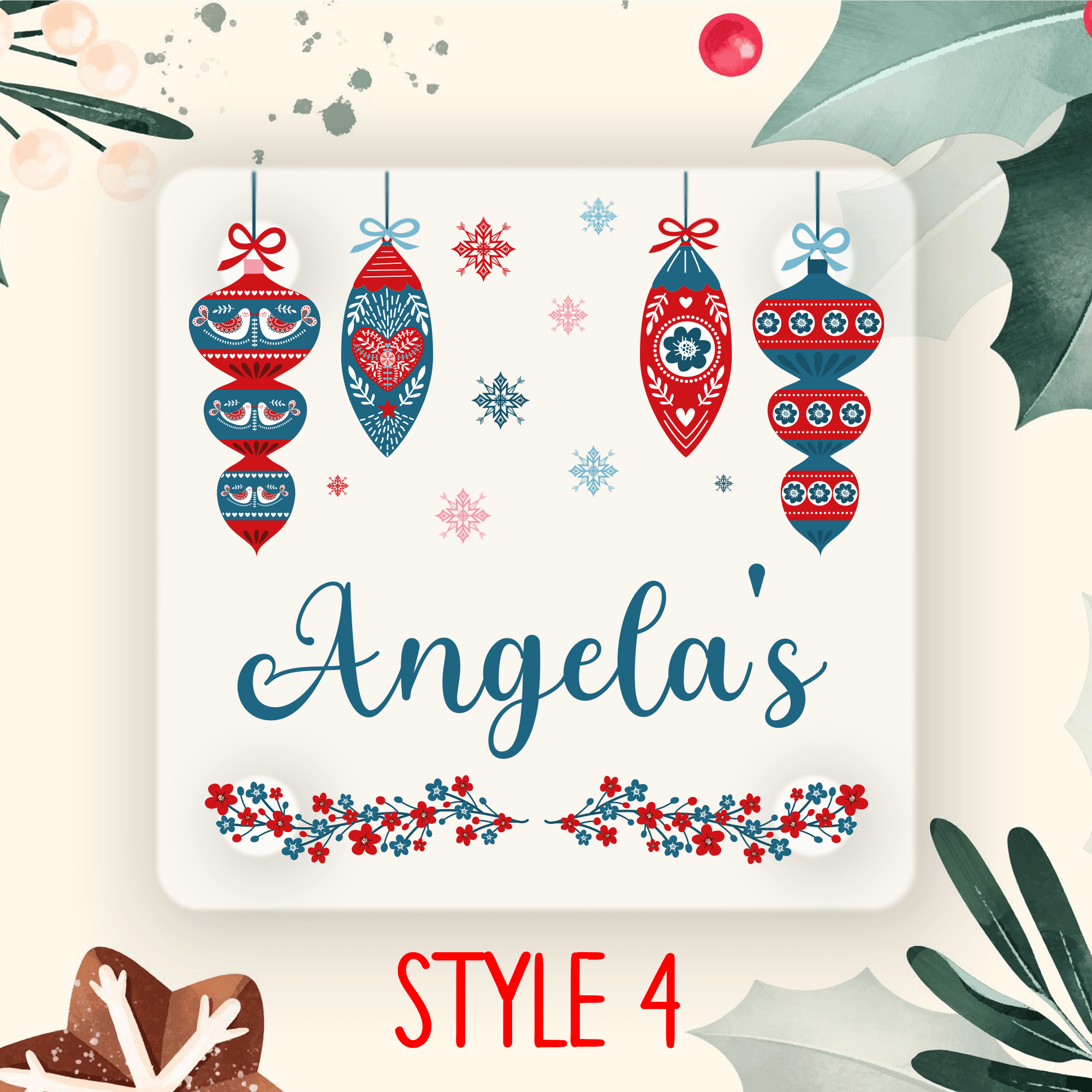 Personalised Printed Christmas Coaster - So Bespoke Gifts