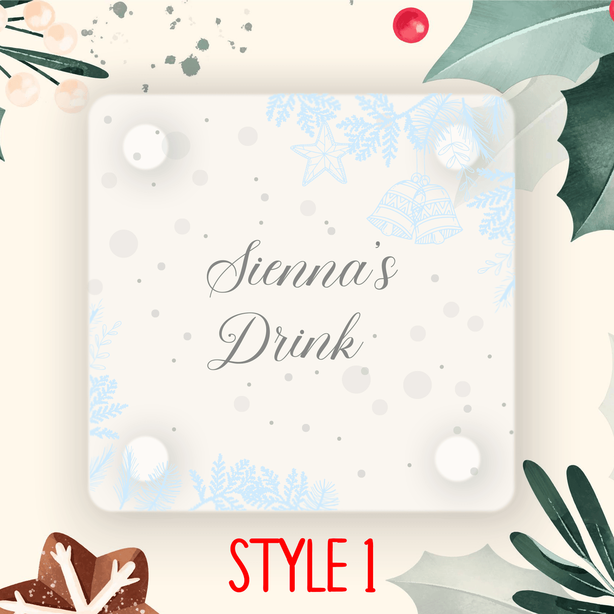 Personalised Printed Christmas Coaster - So Bespoke Gifts