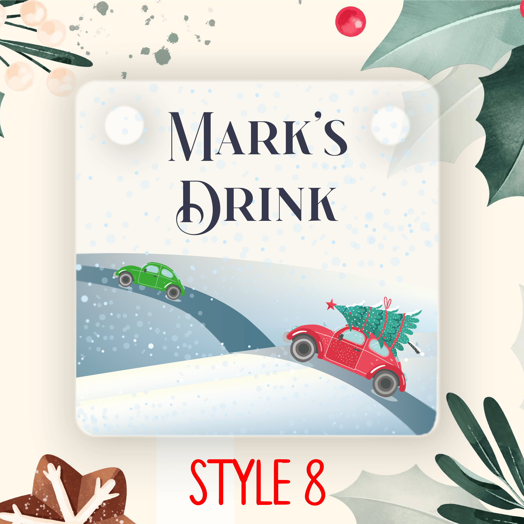 Personalised Printed Christmas Coaster - So Bespoke Gifts
