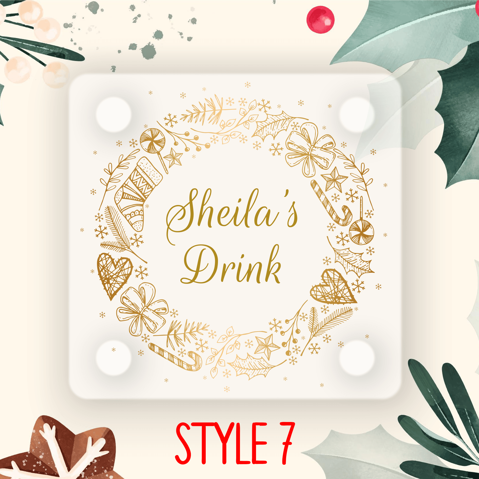 Personalised Printed Christmas Coaster - So Bespoke Gifts