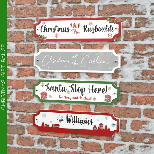 Personalised Printed Christmas Street Sign - So Bespoke Gifts