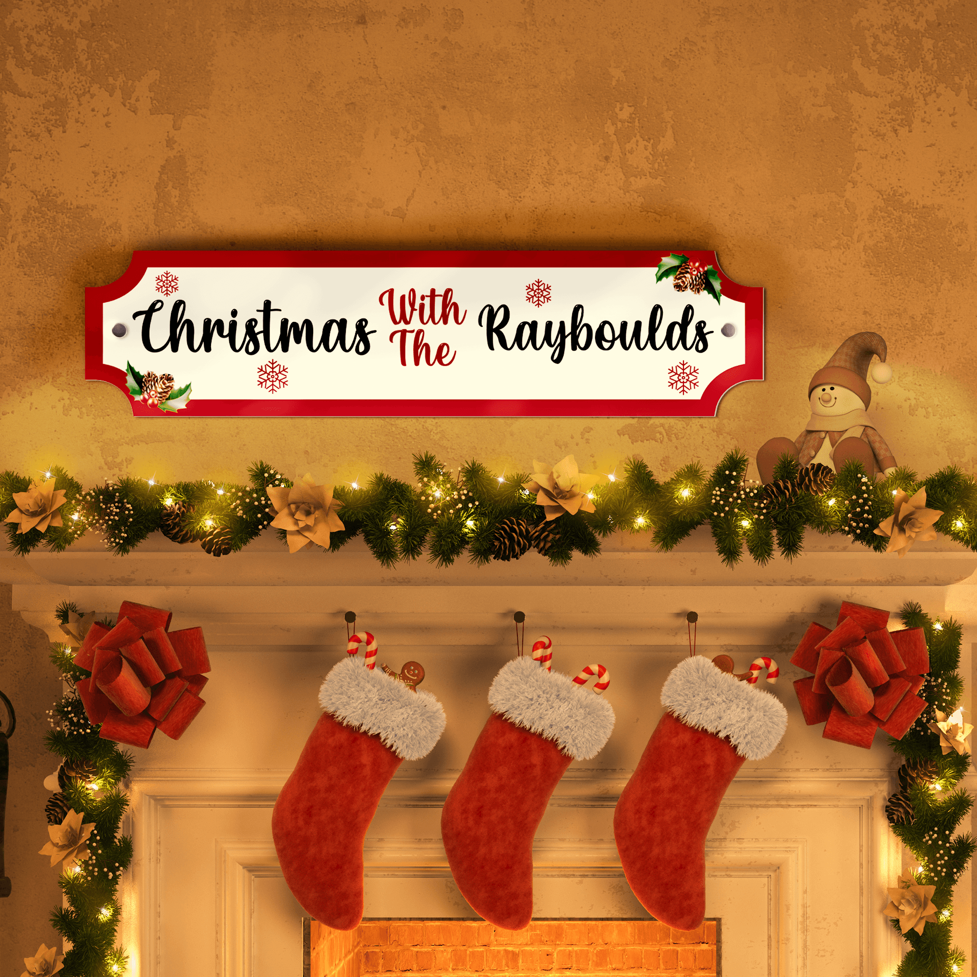 Personalised Printed Christmas Street Sign - So Bespoke Gifts