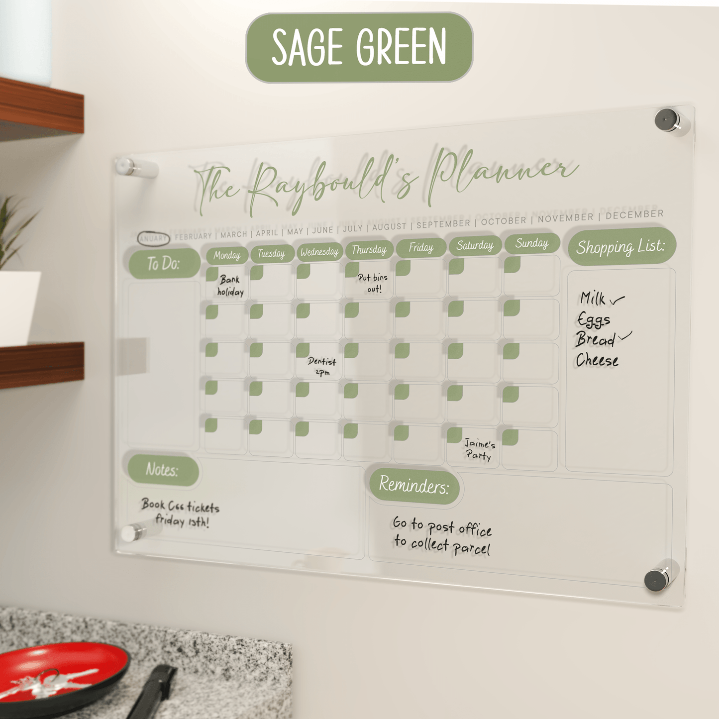 Personalised Printed Family Planner - So Bespoke Gifts