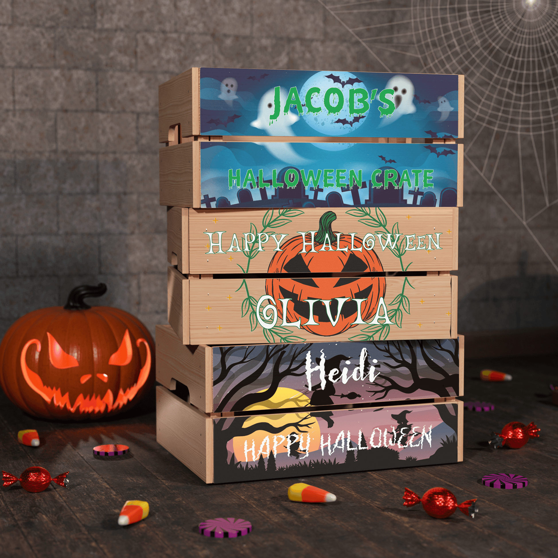 Personalised Printed Halloween Crate - So Bespoke Gifts