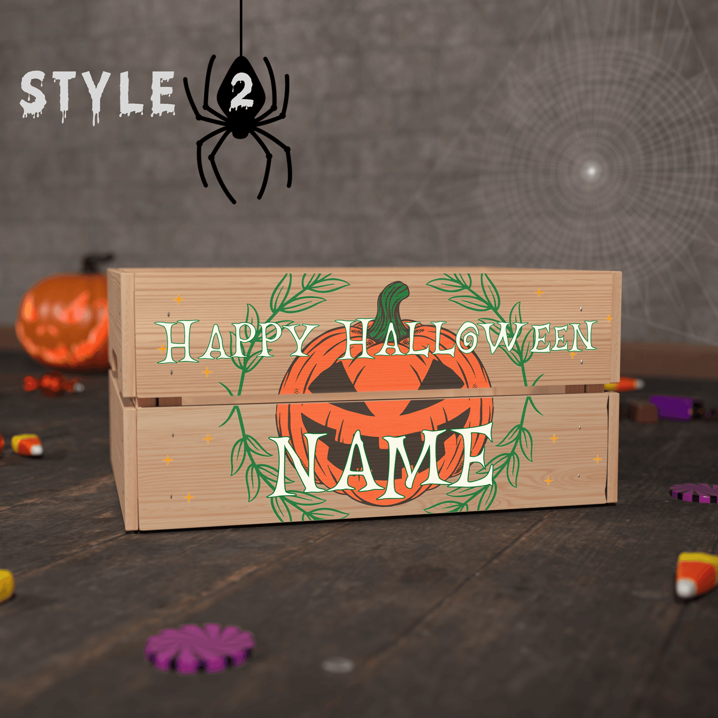 Personalised Printed Halloween Crate - So Bespoke Gifts