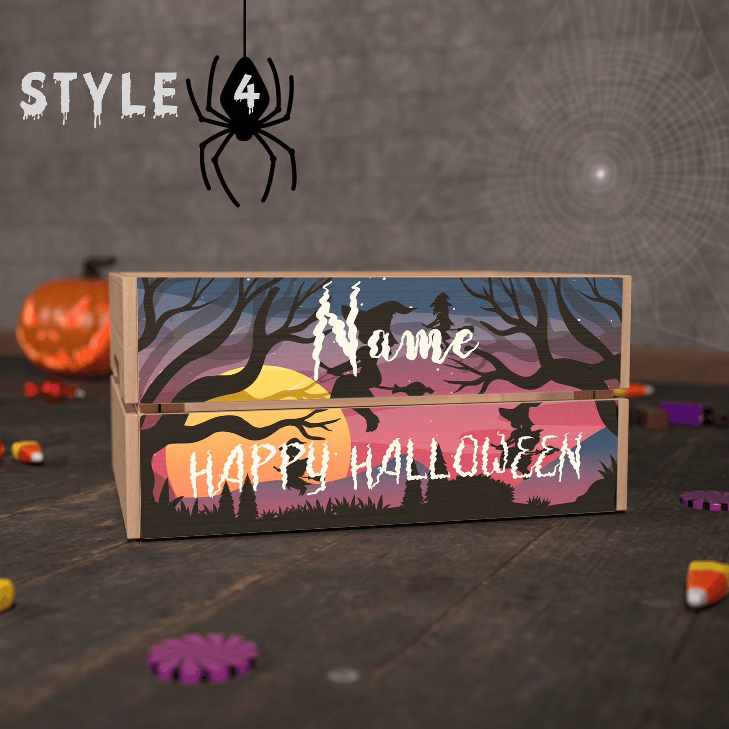 Personalised Printed Halloween Crate - So Bespoke Gifts