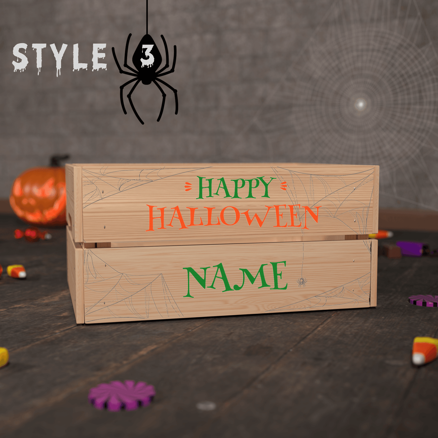 Personalised Printed Halloween Crate - So Bespoke Gifts