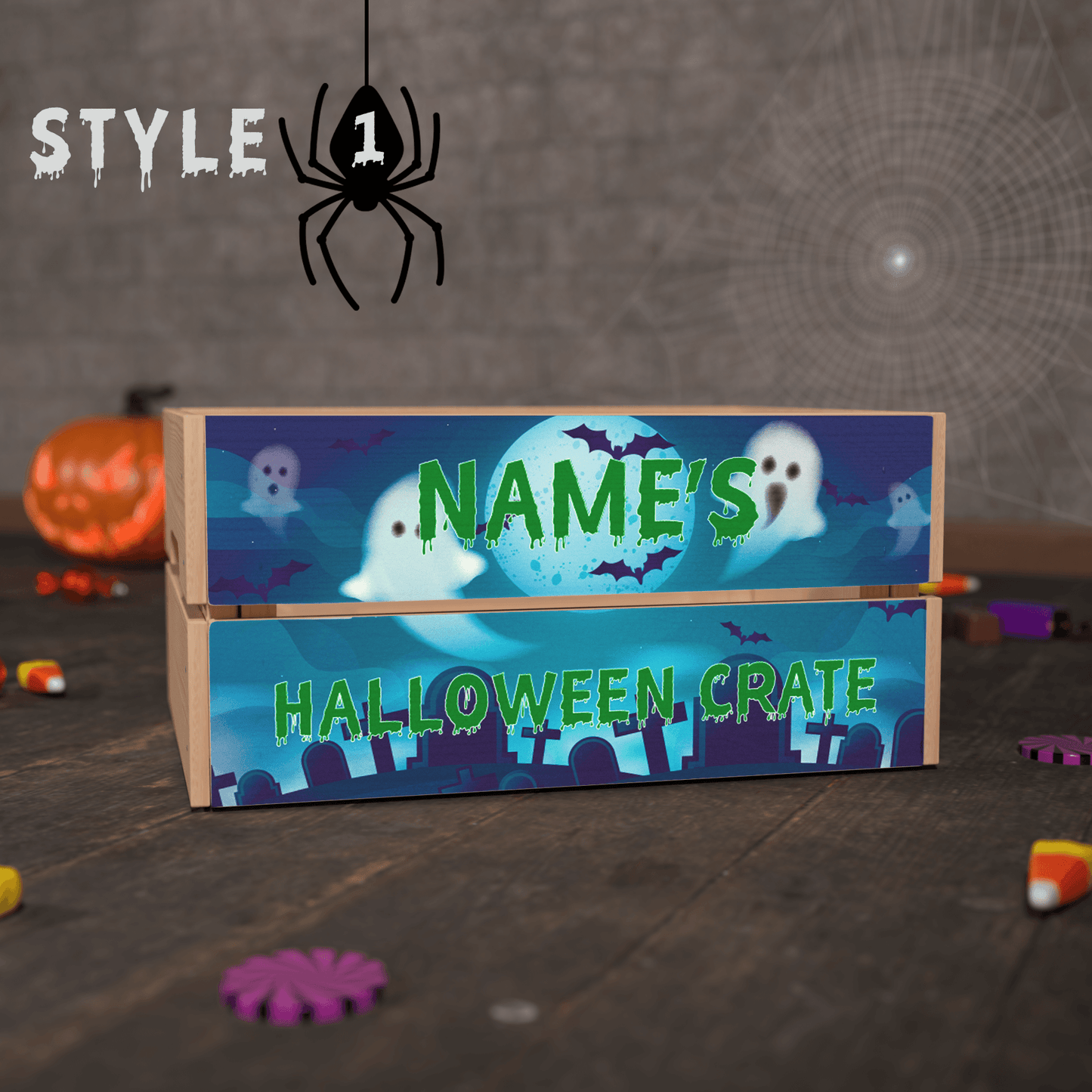 Personalised Printed Halloween Crate - So Bespoke Gifts