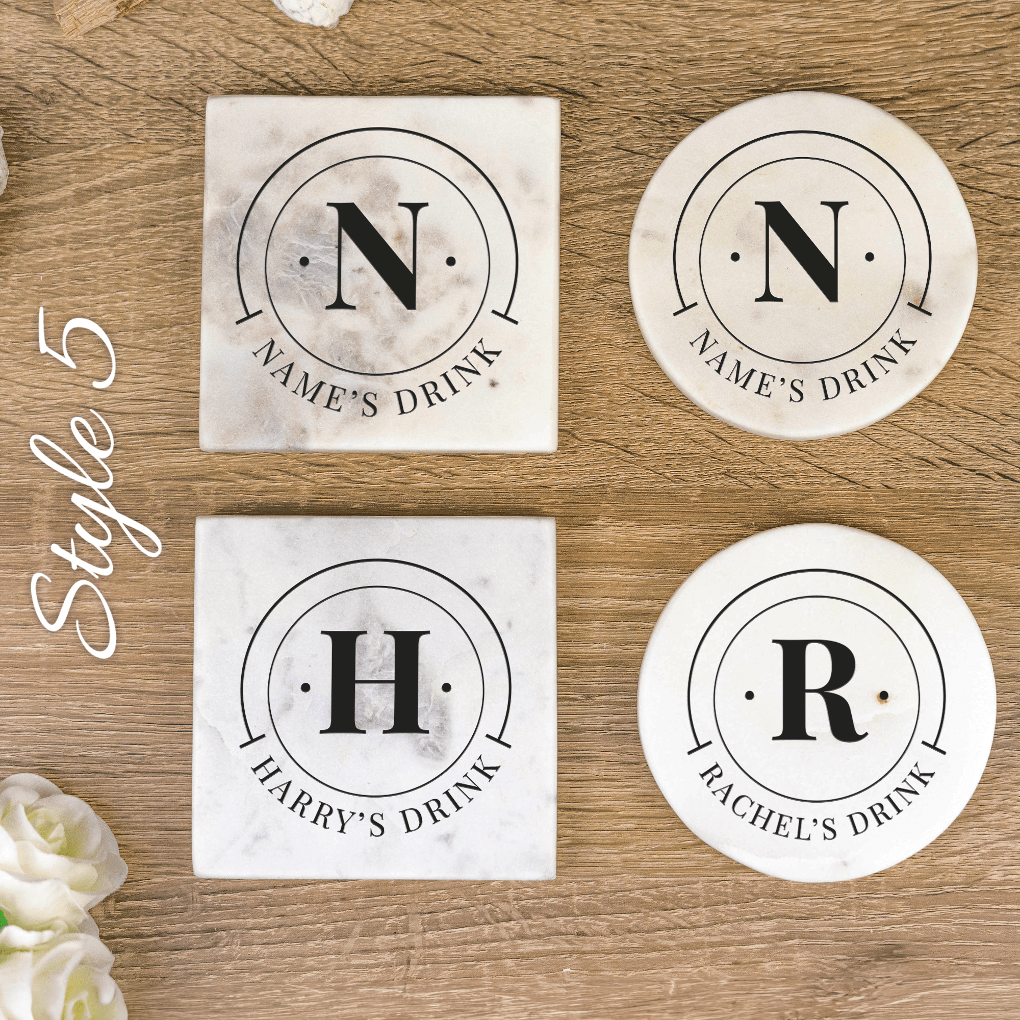 Personalised Printed Marble Coaster - So Bespoke Gifts