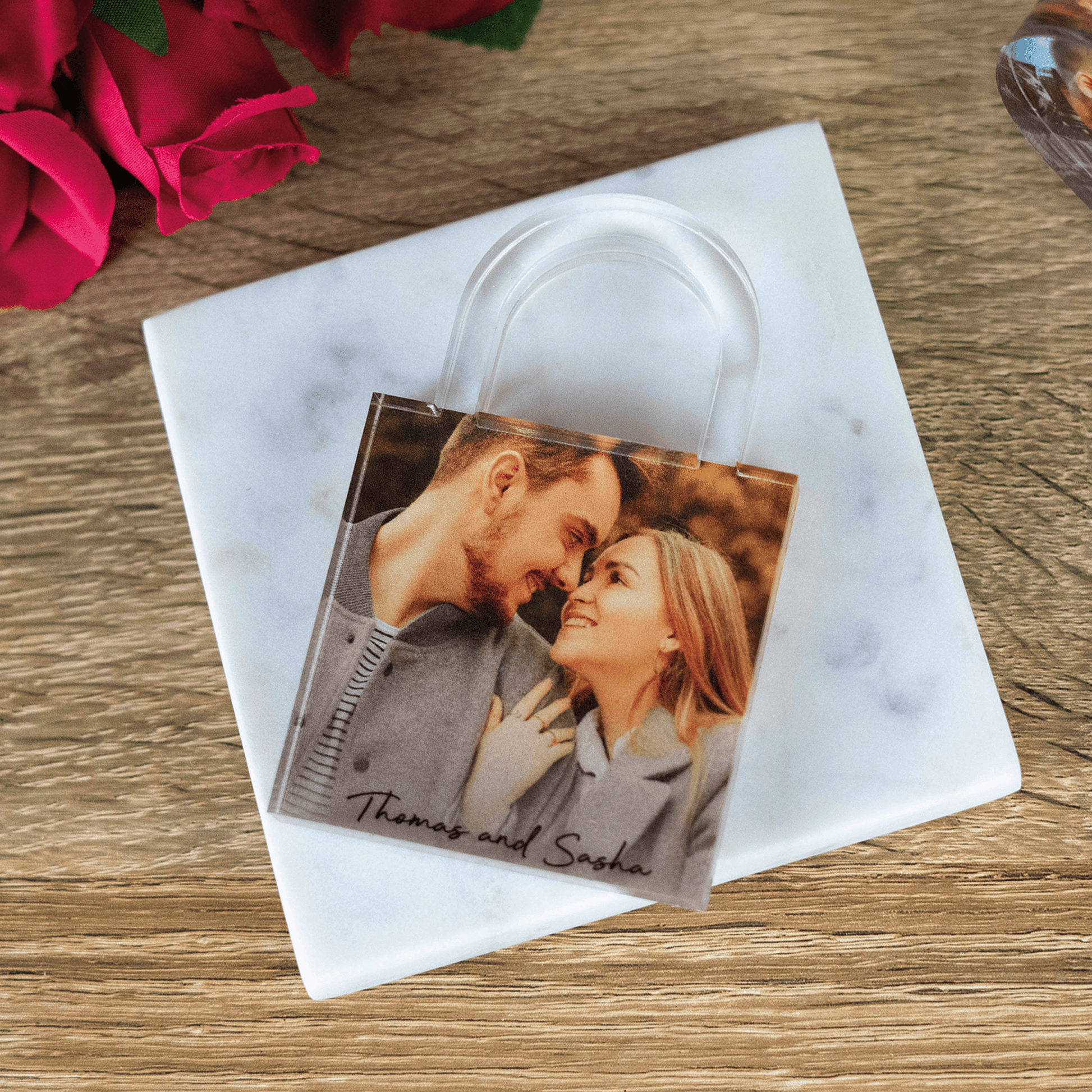 Personalised Printed Padlock Photo Block - So Bespoke Gifts