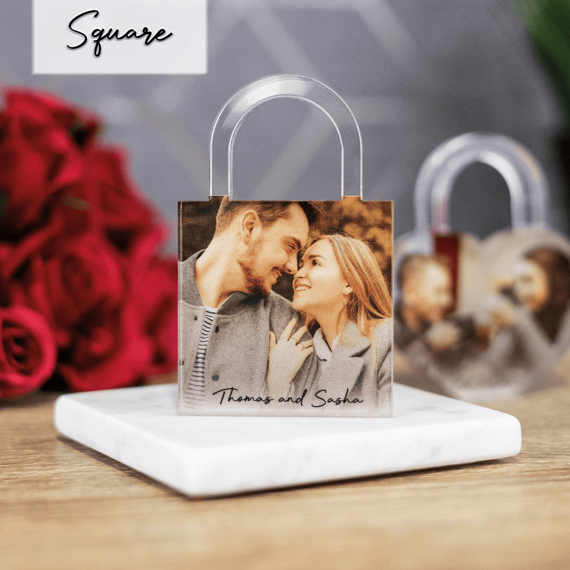 Personalised Printed Padlock Photo Block - So Bespoke Gifts