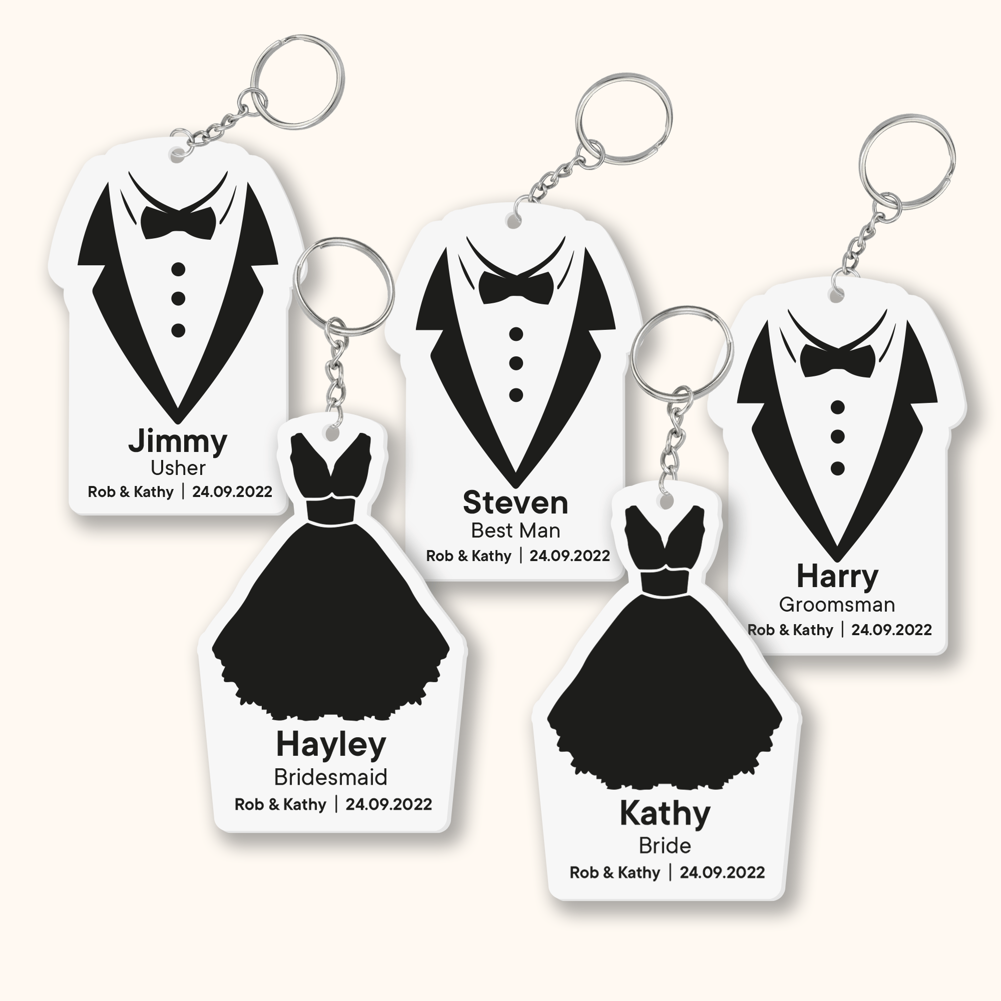 Personalised Printed Wedding Keyring - So Bespoke Gifts