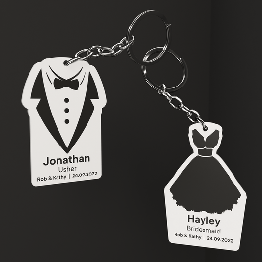 Personalised Printed Wedding Keyring - So Bespoke Gifts