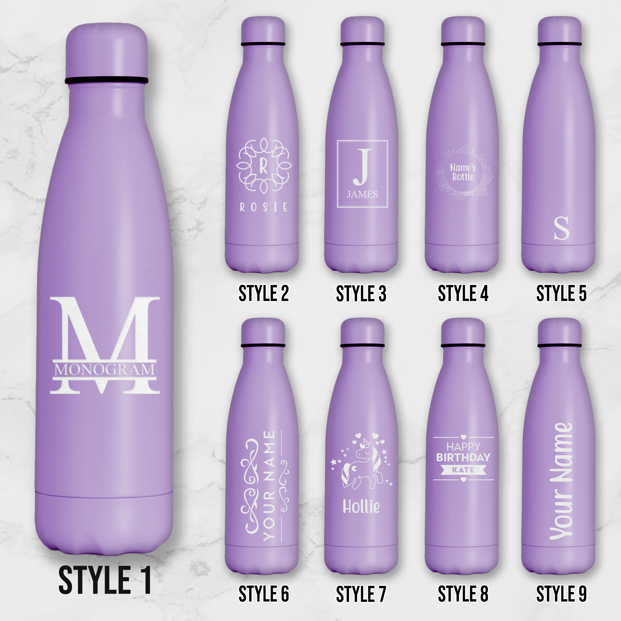 Personalised Water Bottle 500ml - So Bespoke Gifts