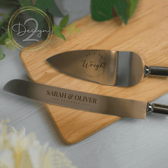 Personalised Wedding Knife Engraved Cake Server and Knife Set - So Bespoke Gifts