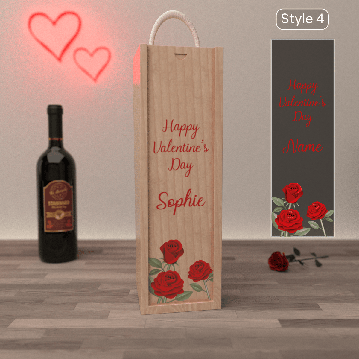 Personalised Wine Box Valentines Day Gift - So Bespoke Gifts