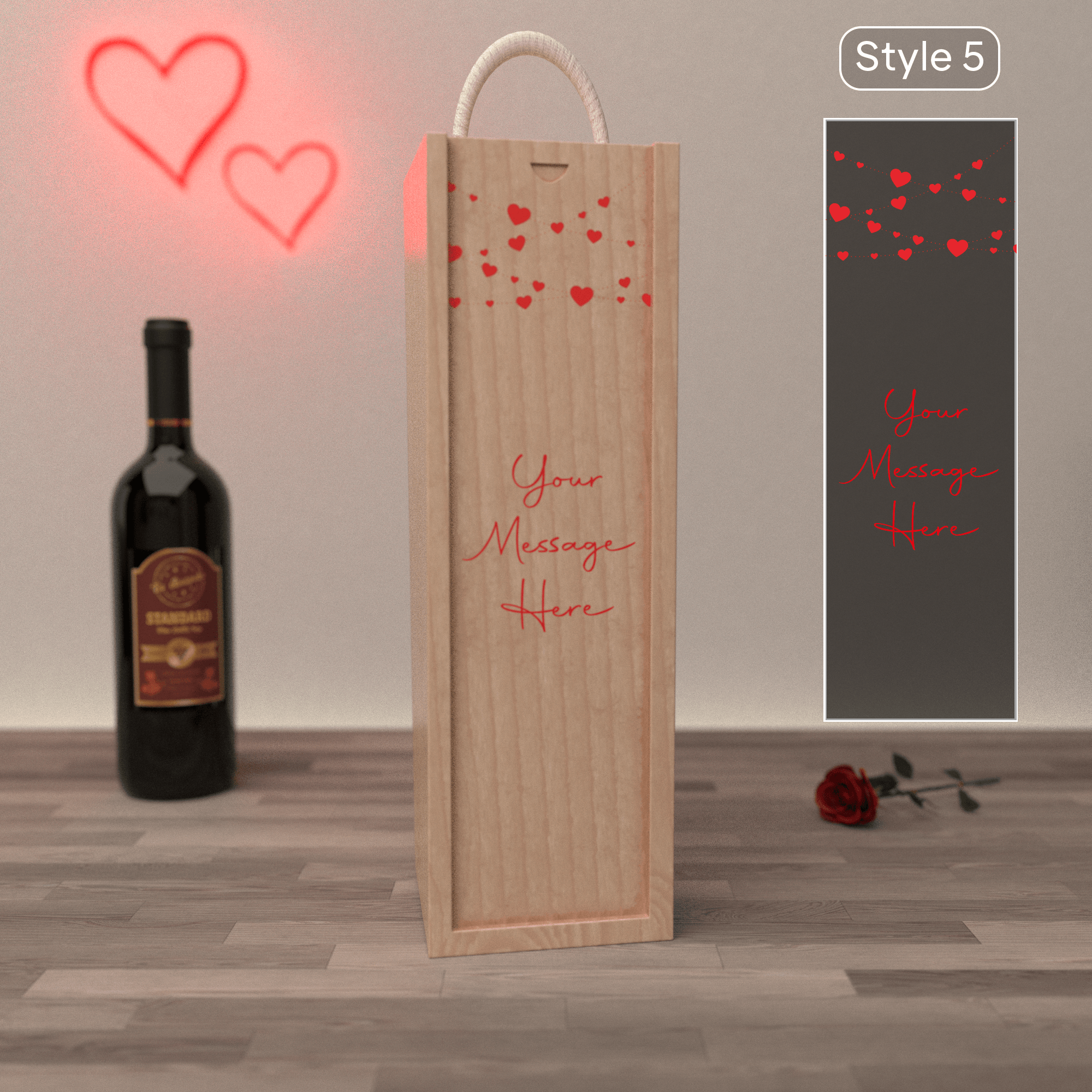 Personalised Wine Box Valentines Day Gift - So Bespoke Gifts