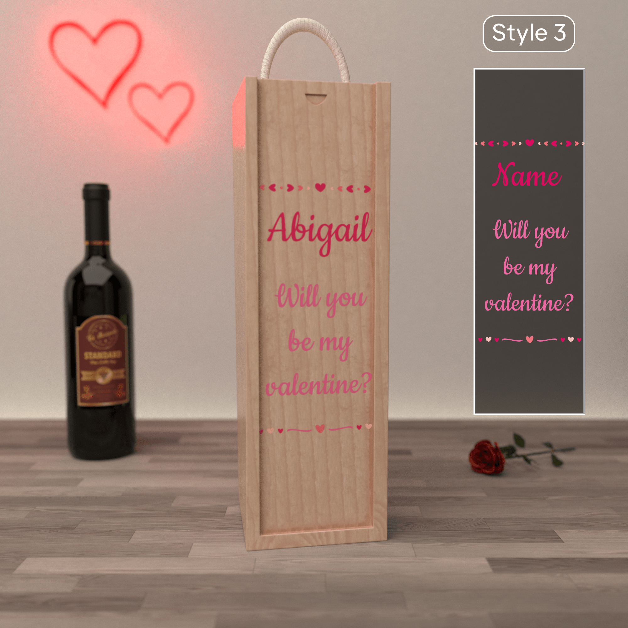 Personalised Wine Box Valentines Day Gift - So Bespoke Gifts