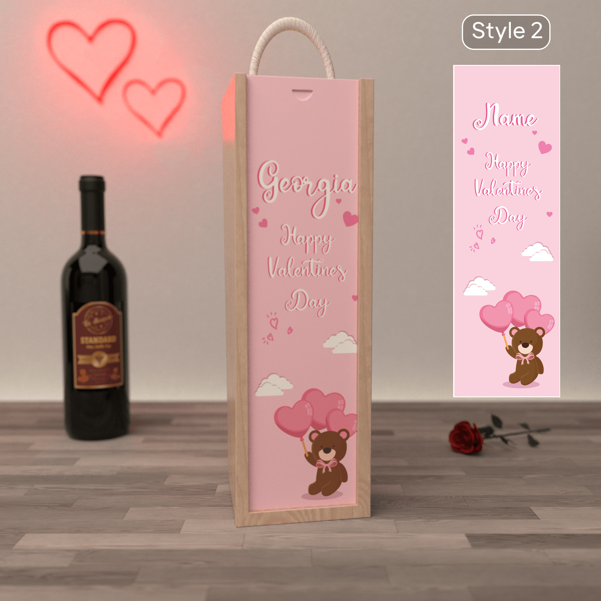 Personalised Wine Box Valentines Day Gift - So Bespoke Gifts